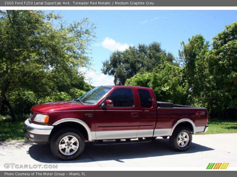 Toreador Red Metallic / Medium Graphite Grey 2003 Ford F150 Lariat SuperCab 4x4