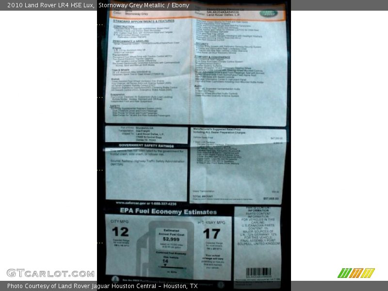 Stornoway Grey Metallic / Ebony 2010 Land Rover LR4 HSE Lux