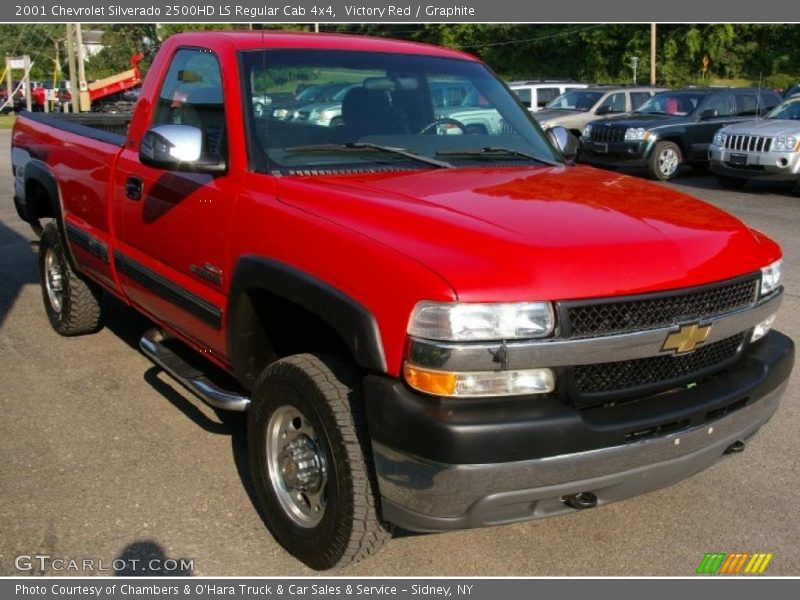 Victory Red / Graphite 2001 Chevrolet Silverado 2500HD LS Regular Cab 4x4