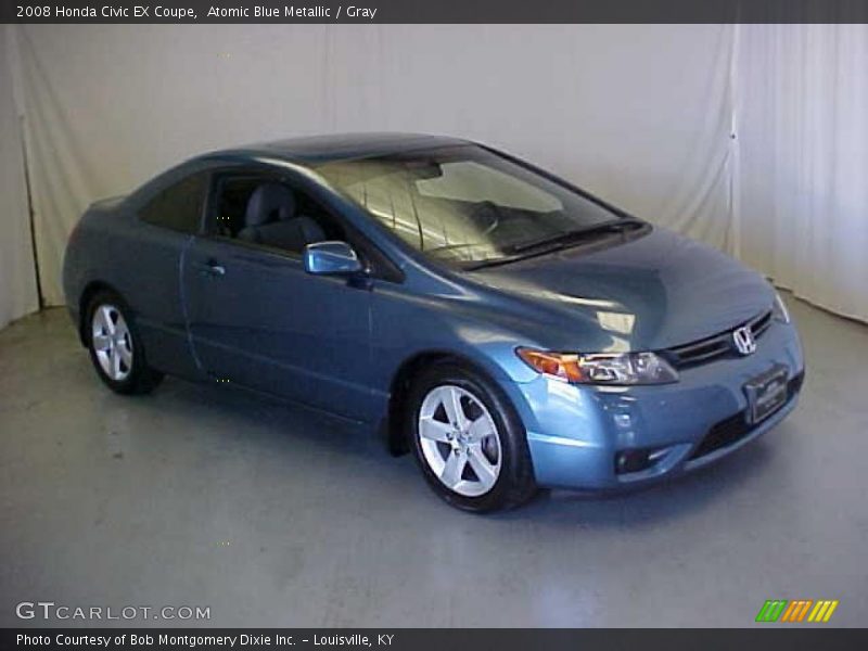 Atomic Blue Metallic / Gray 2008 Honda Civic EX Coupe