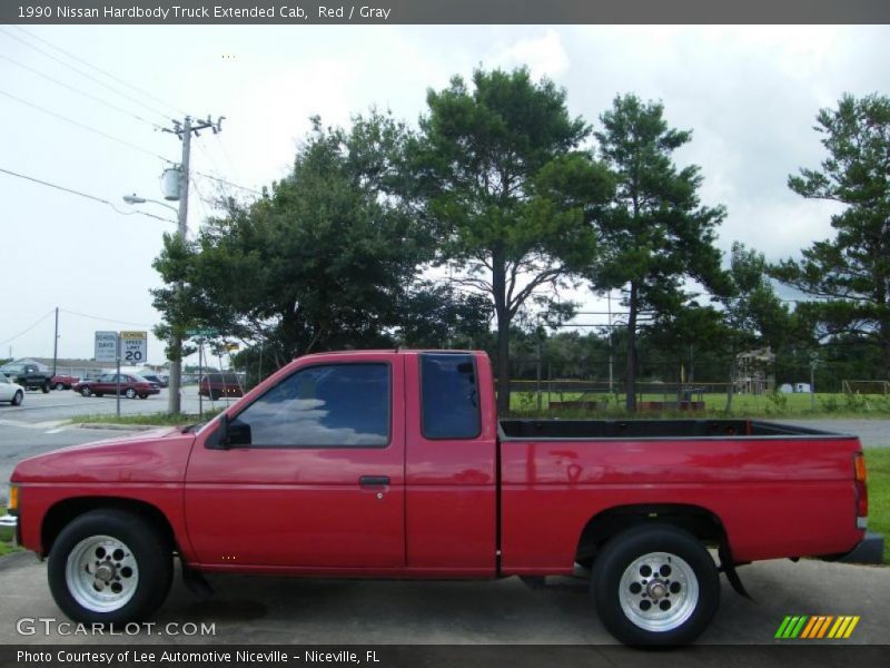 Red / Gray 1990 Nissan Hardbody Truck Extended Cab