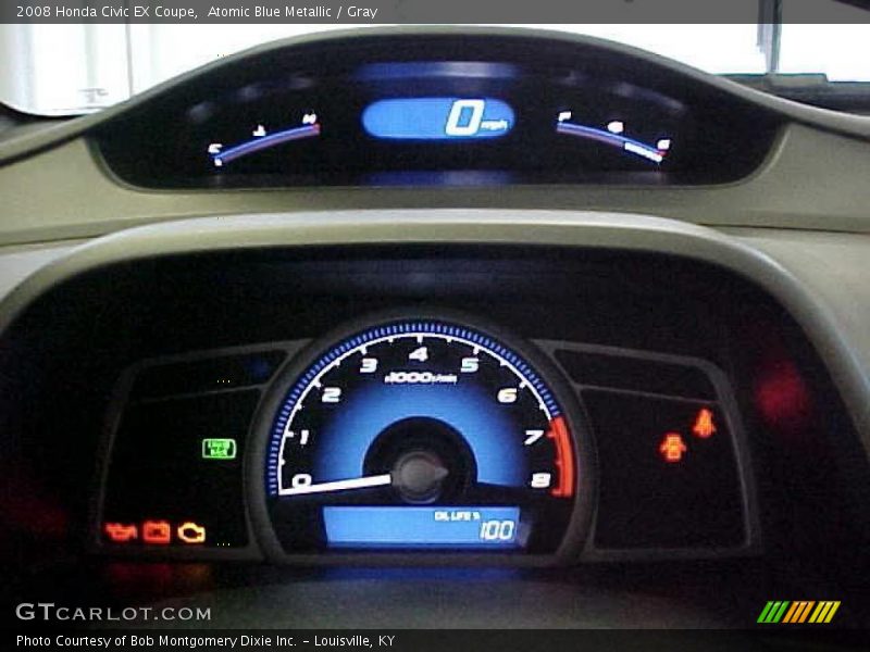 Atomic Blue Metallic / Gray 2008 Honda Civic EX Coupe