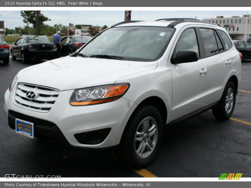 Pearl White / Beige 2010 Hyundai Santa Fe GLS 4WD