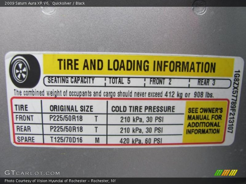 Quicksilver / Black 2009 Saturn Aura XR V6