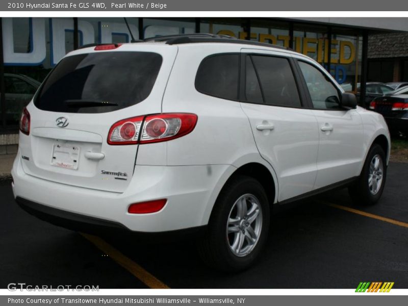 Pearl White / Beige 2010 Hyundai Santa Fe GLS 4WD