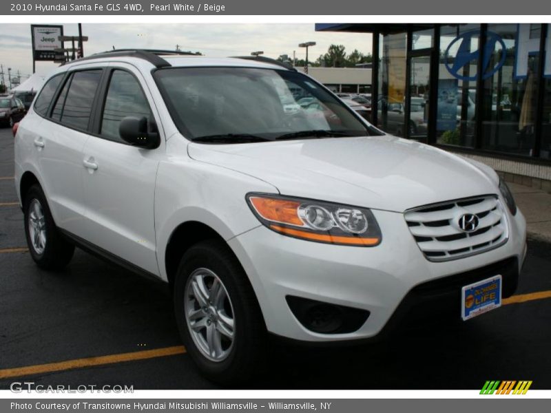 Pearl White / Beige 2010 Hyundai Santa Fe GLS 4WD