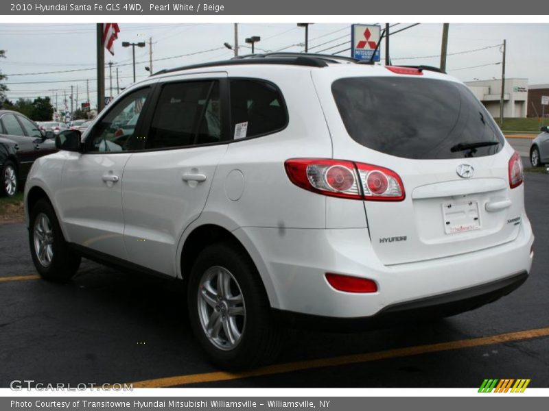 Pearl White / Beige 2010 Hyundai Santa Fe GLS 4WD