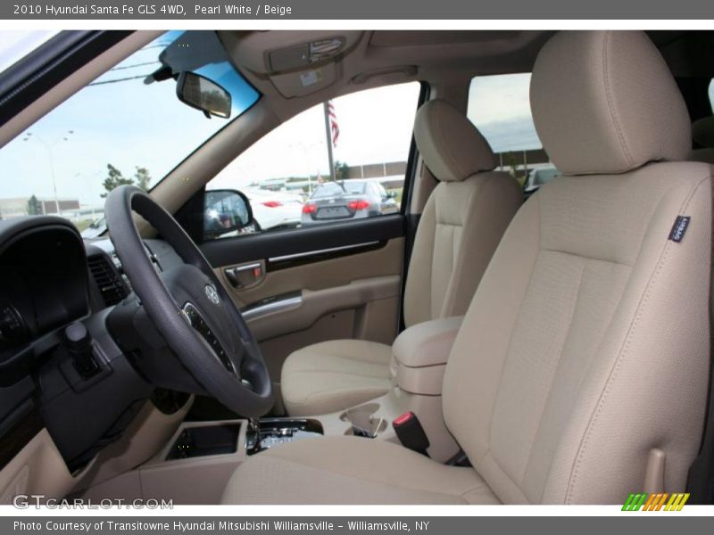 Pearl White / Beige 2010 Hyundai Santa Fe GLS 4WD
