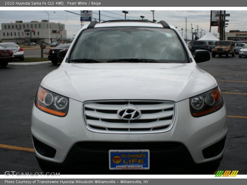 Pearl White / Beige 2010 Hyundai Santa Fe GLS 4WD