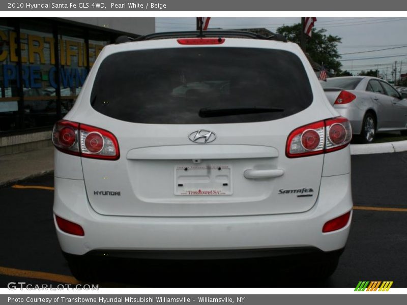 Pearl White / Beige 2010 Hyundai Santa Fe GLS 4WD