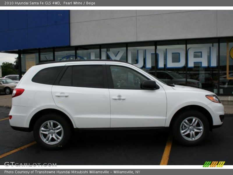 Pearl White / Beige 2010 Hyundai Santa Fe GLS 4WD