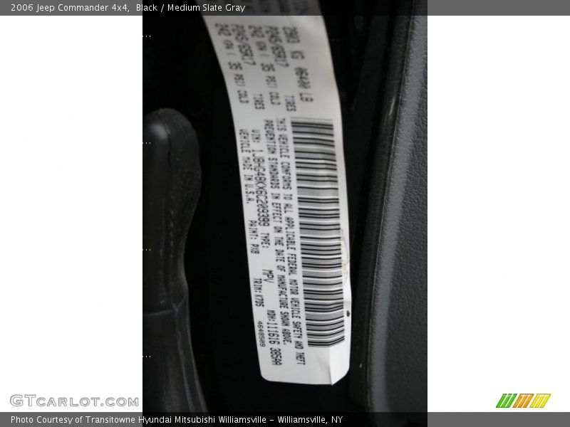 Black / Medium Slate Gray 2006 Jeep Commander 4x4