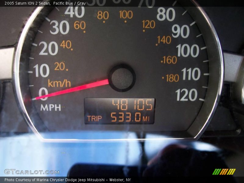 Pacific Blue / Gray 2005 Saturn ION 2 Sedan