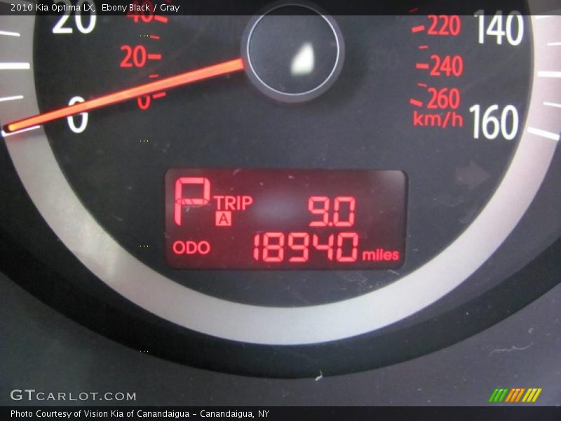 Ebony Black / Gray 2010 Kia Optima LX