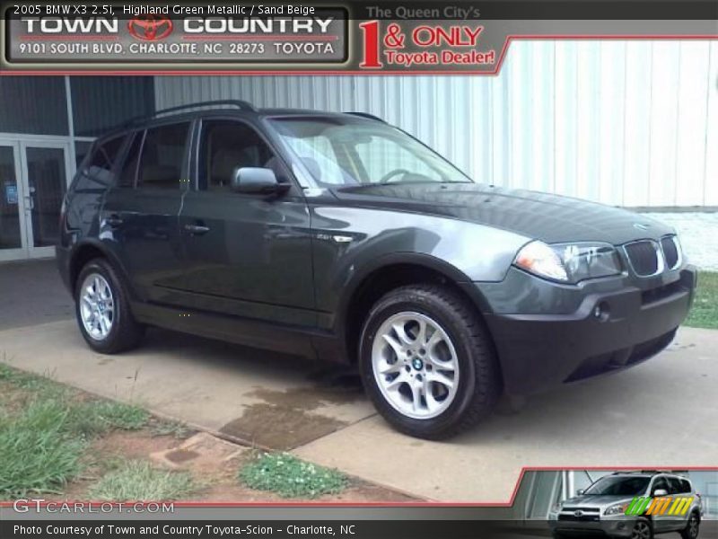 Highland Green Metallic / Sand Beige 2005 BMW X3 2.5i