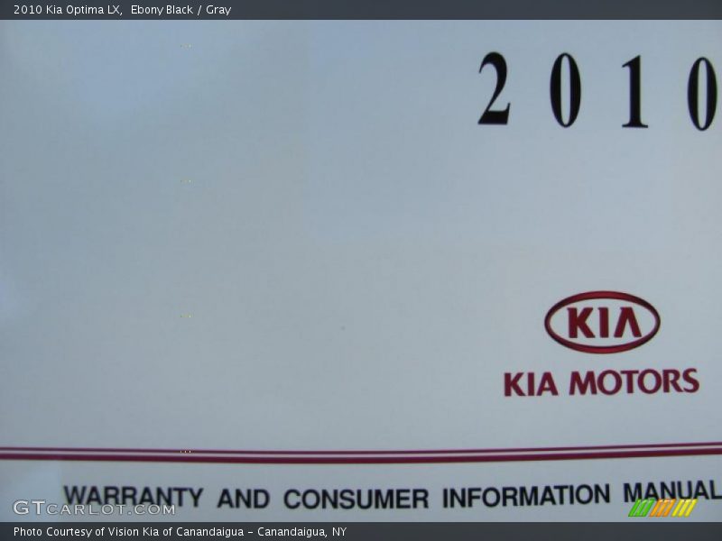 Ebony Black / Gray 2010 Kia Optima LX