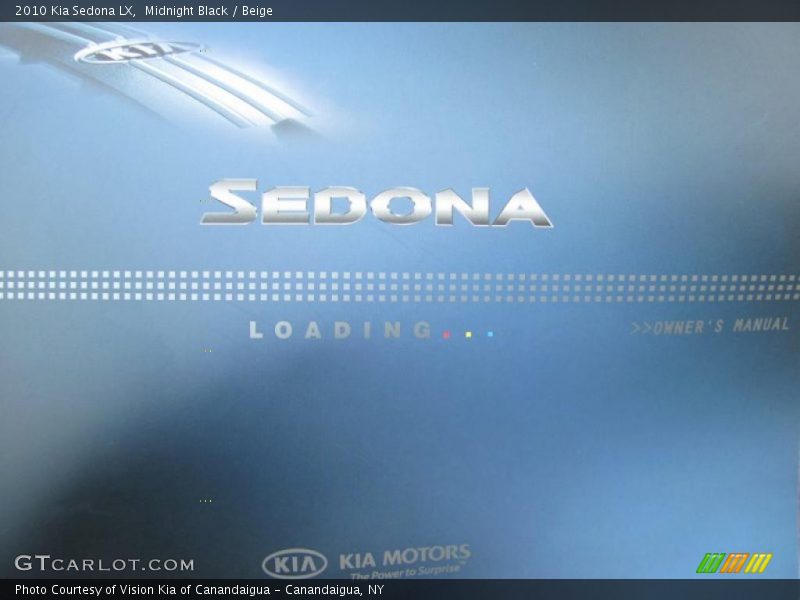 Midnight Black / Beige 2010 Kia Sedona LX