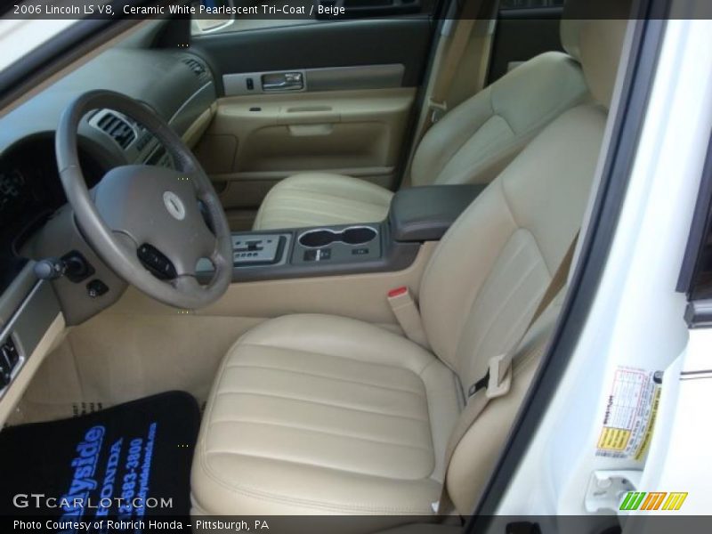 Ceramic White Pearlescent Tri-Coat / Beige 2006 Lincoln LS V8