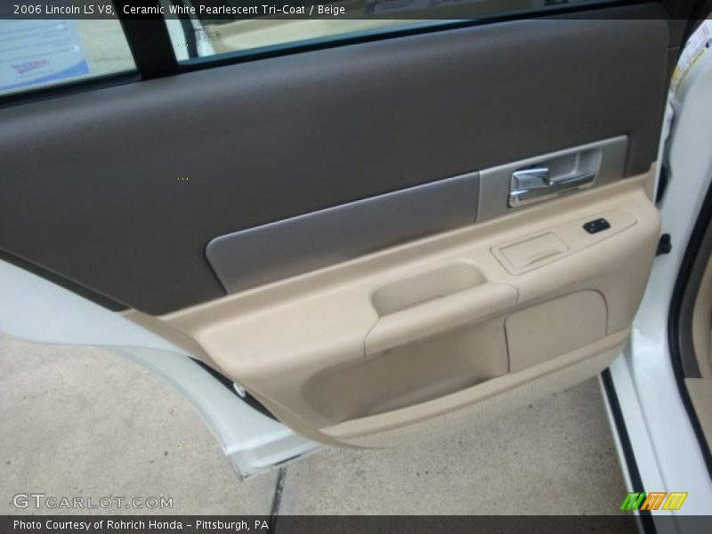 Ceramic White Pearlescent Tri-Coat / Beige 2006 Lincoln LS V8