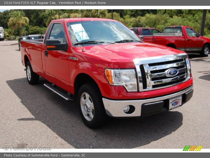 Vermillion Red / Medium Stone 2010 Ford F150 XLT Regular Cab