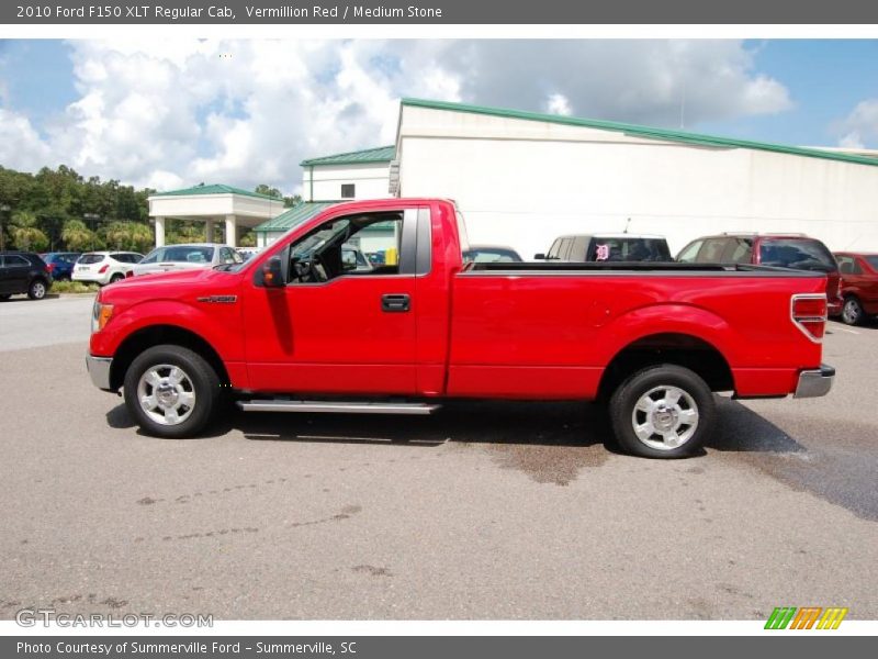 Vermillion Red / Medium Stone 2010 Ford F150 XLT Regular Cab