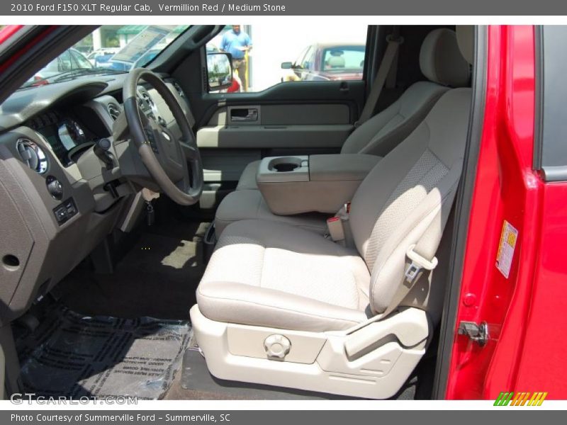 Vermillion Red / Medium Stone 2010 Ford F150 XLT Regular Cab