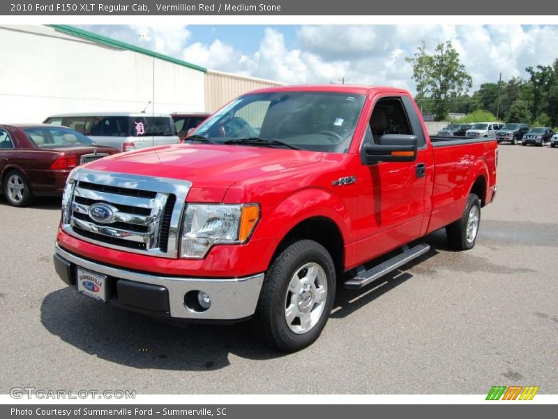 Vermillion Red / Medium Stone 2010 Ford F150 XLT Regular Cab