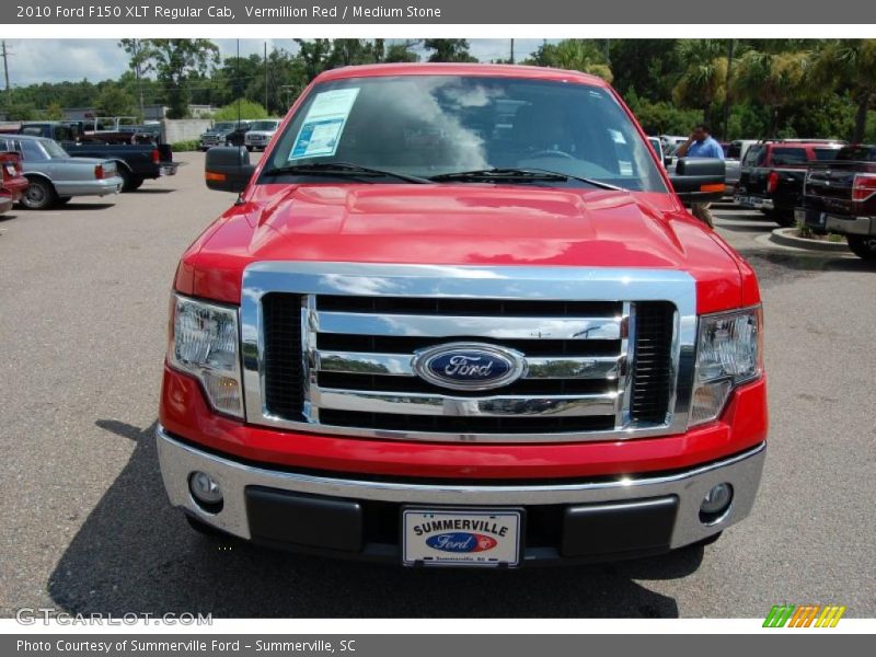 Vermillion Red / Medium Stone 2010 Ford F150 XLT Regular Cab