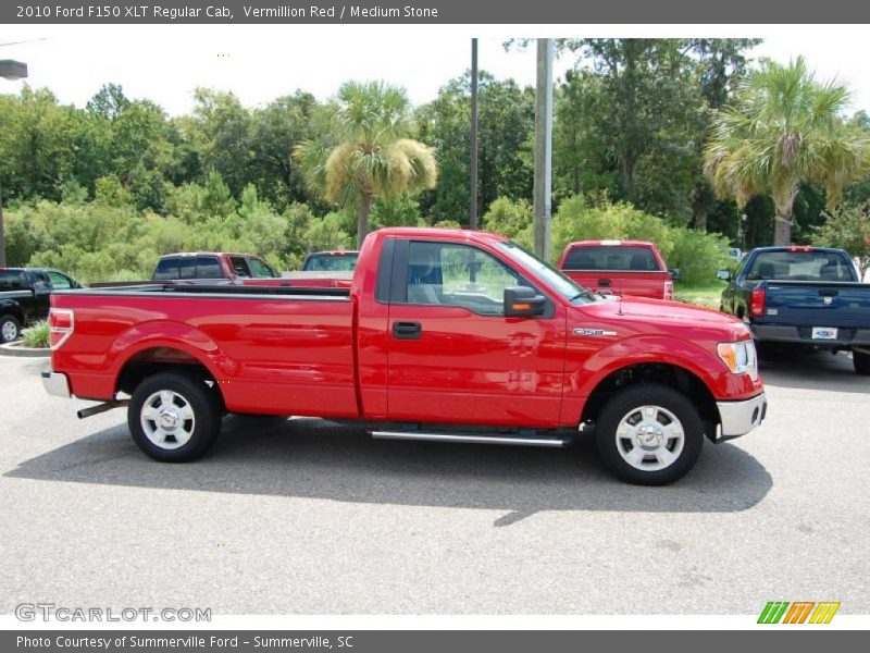 Vermillion Red / Medium Stone 2010 Ford F150 XLT Regular Cab