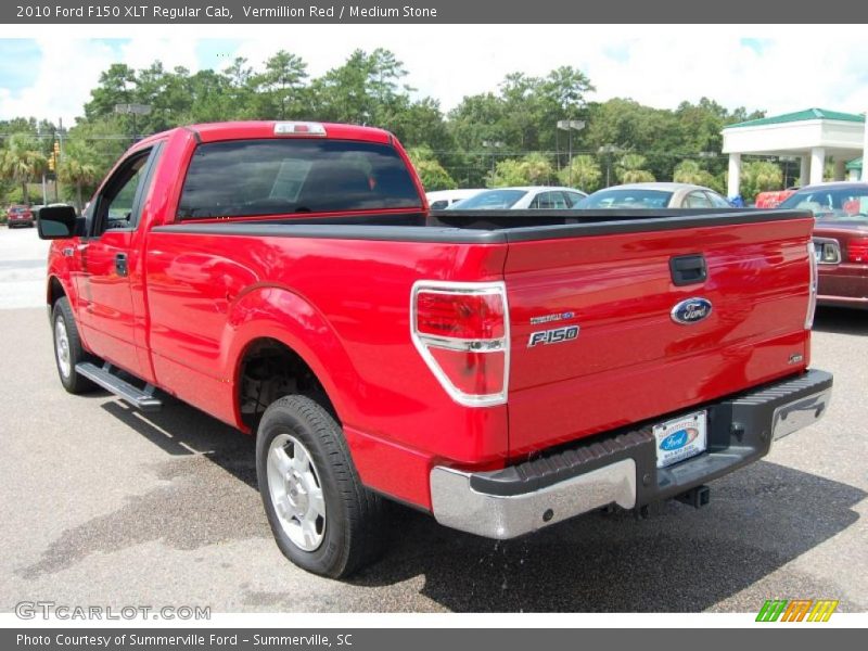 Vermillion Red / Medium Stone 2010 Ford F150 XLT Regular Cab