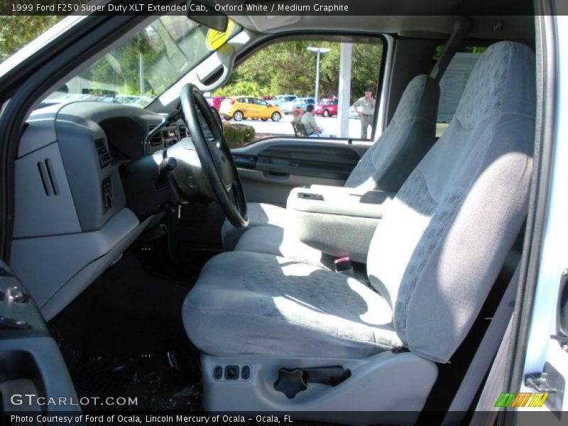Oxford White / Medium Graphite 1999 Ford F250 Super Duty XLT Extended Cab
