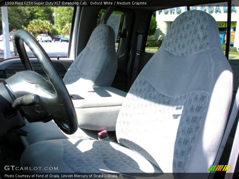 Oxford White / Medium Graphite 1999 Ford F250 Super Duty XLT Extended Cab