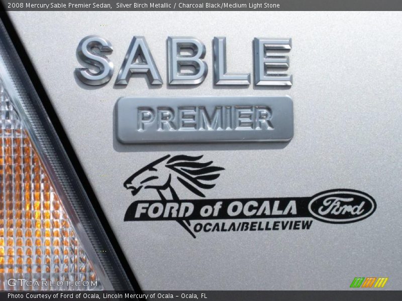 Silver Birch Metallic / Charcoal Black/Medium Light Stone 2008 Mercury Sable Premier Sedan