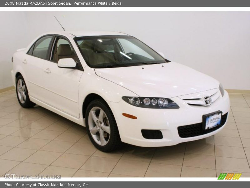 Performance White / Beige 2008 Mazda MAZDA6 i Sport Sedan