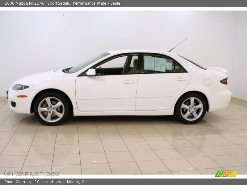 Performance White / Beige 2008 Mazda MAZDA6 i Sport Sedan