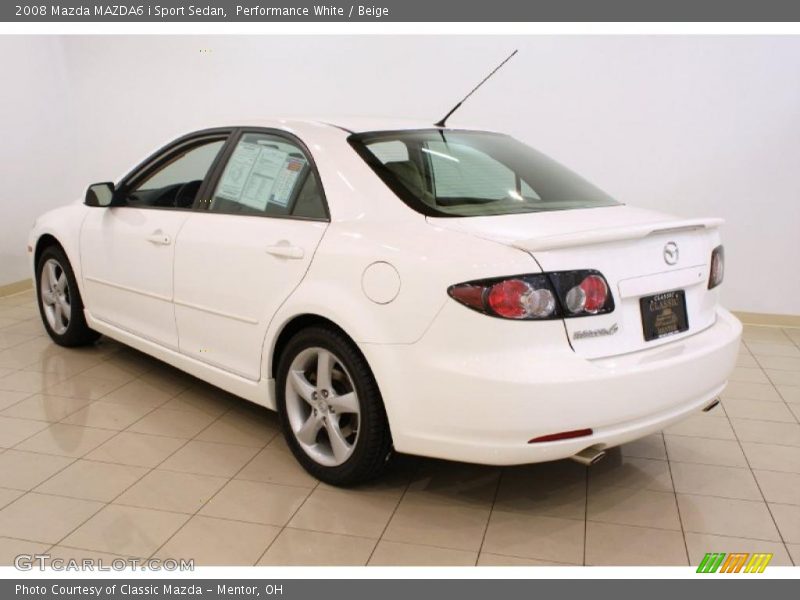 Performance White / Beige 2008 Mazda MAZDA6 i Sport Sedan