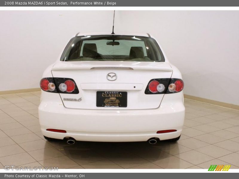 Performance White / Beige 2008 Mazda MAZDA6 i Sport Sedan
