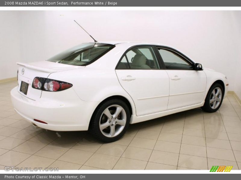 Performance White / Beige 2008 Mazda MAZDA6 i Sport Sedan