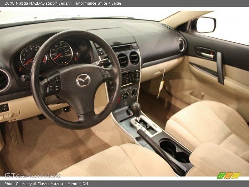 Performance White / Beige 2008 Mazda MAZDA6 i Sport Sedan