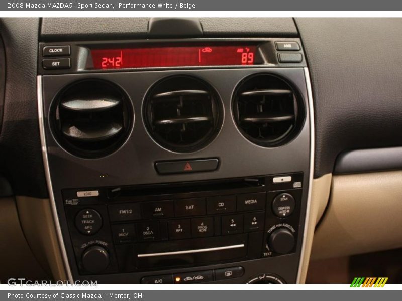 Performance White / Beige 2008 Mazda MAZDA6 i Sport Sedan