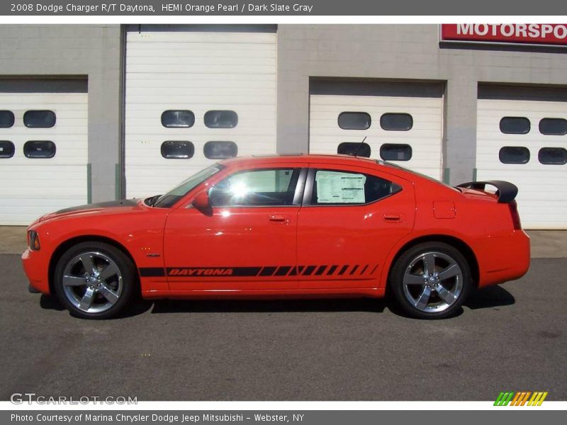 HEMI Orange Pearl / Dark Slate Gray 2008 Dodge Charger R/T Daytona