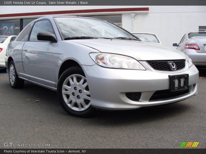 Satin Silver Metallic / Black 2005 Honda Civic LX Coupe