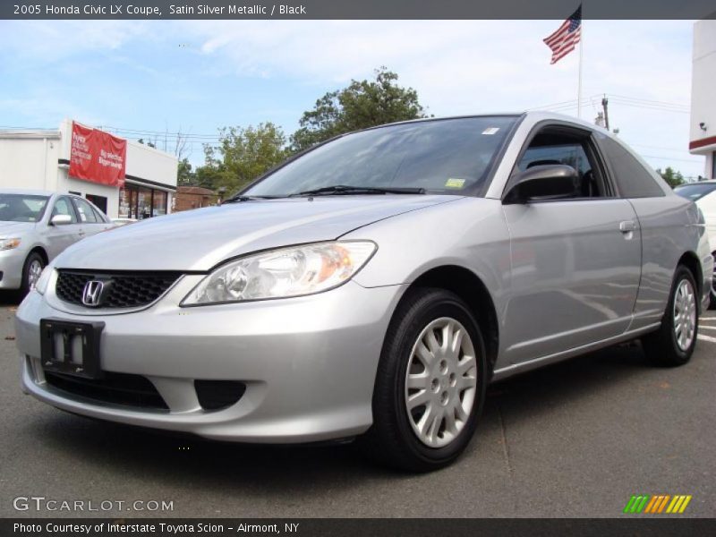 Satin Silver Metallic / Black 2005 Honda Civic LX Coupe