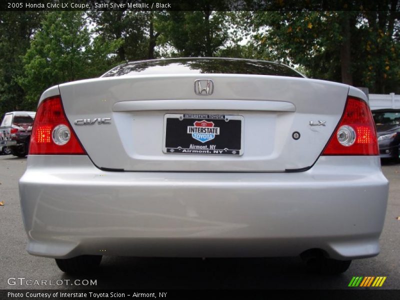 Satin Silver Metallic / Black 2005 Honda Civic LX Coupe