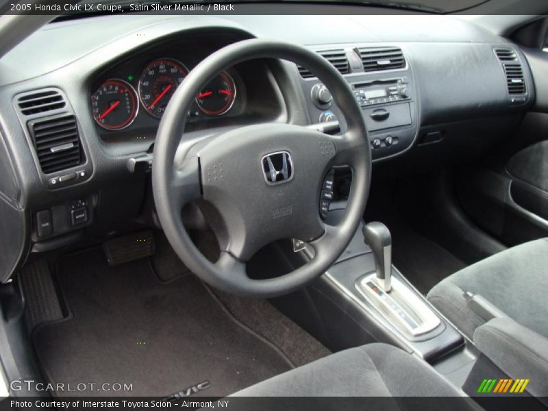 Satin Silver Metallic / Black 2005 Honda Civic LX Coupe
