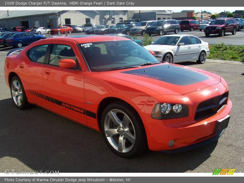 HEMI Orange Pearl / Dark Slate Gray 2008 Dodge Charger R/T Daytona