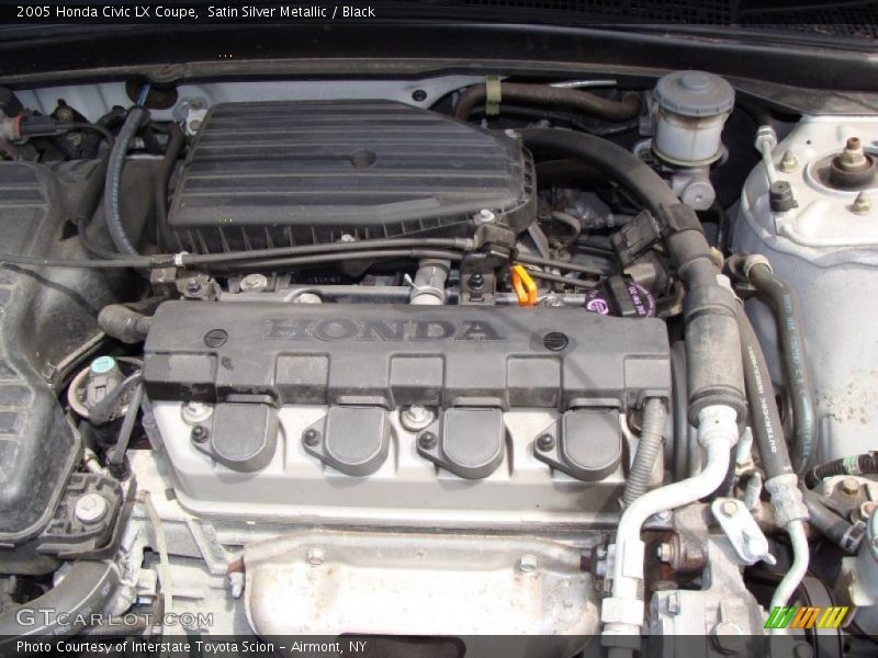 Satin Silver Metallic / Black 2005 Honda Civic LX Coupe
