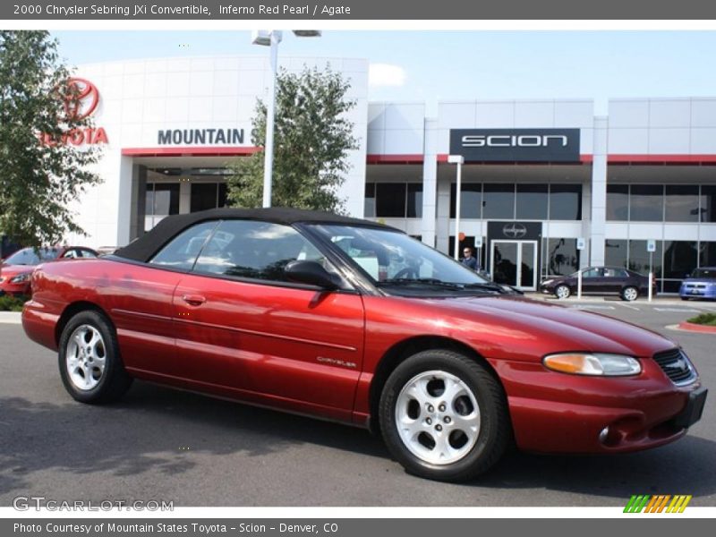 Inferno Red Pearl / Agate 2000 Chrysler Sebring JXi Convertible