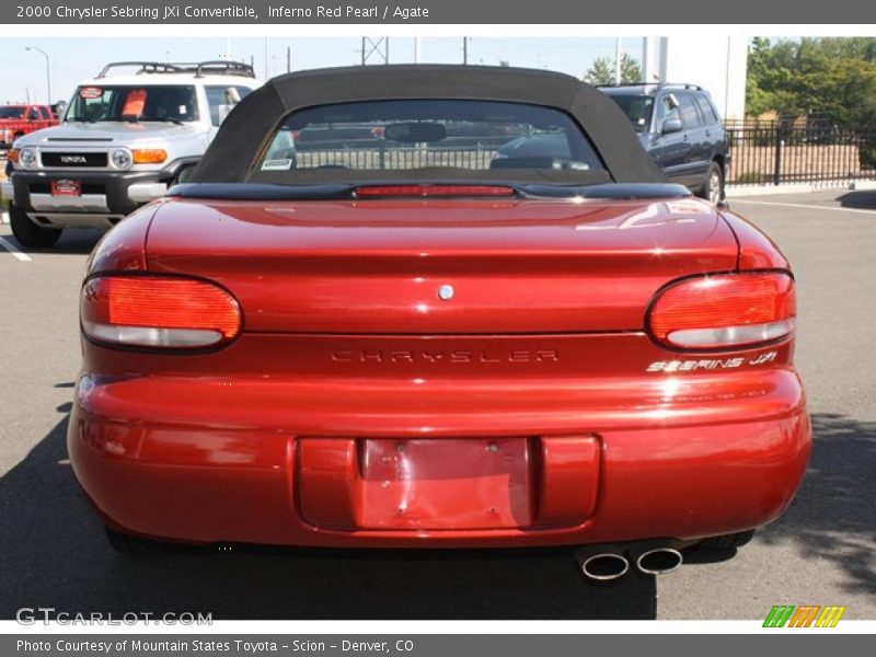 Inferno Red Pearl / Agate 2000 Chrysler Sebring JXi Convertible