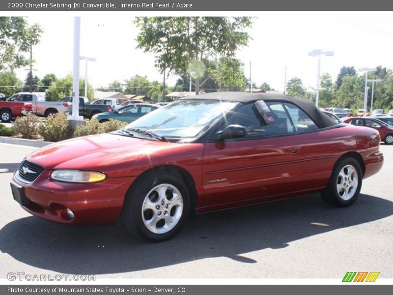 Inferno Red Pearl / Agate 2000 Chrysler Sebring JXi Convertible